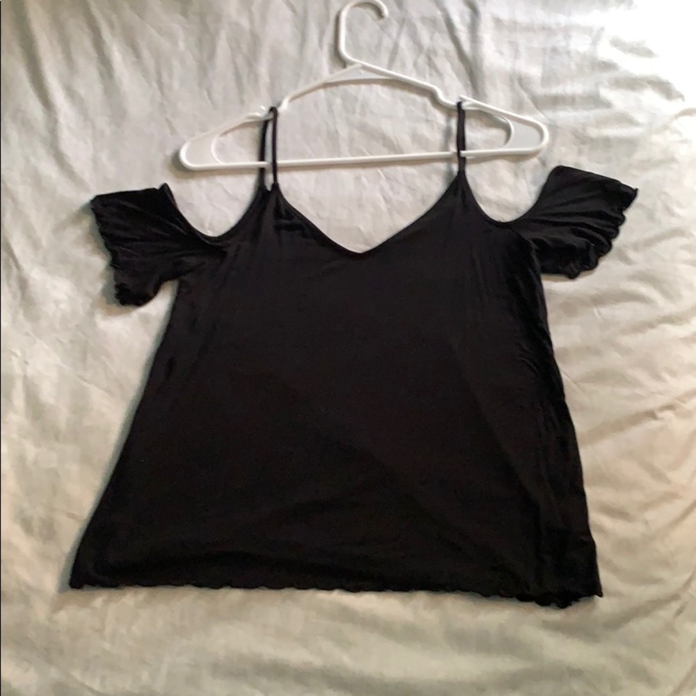 Size Small AE Black Cold Shoulder Blouse